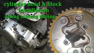 Paano mag install NG cylinder head at block Kawasaki barako/ how to install block and head