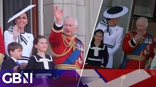 King Charles laughs in conversation with Kate Middleton during balcony appearance