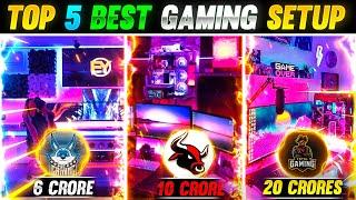 TOP 5 GAMING SETUP OF FF YOUTUBERS - FREE FIRE YOUTUBERS BEST GAMING ROOMS - Garena Free fire