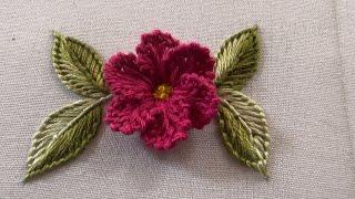 Stunning flower design|how to start hand embroidery design|beautiful flower design