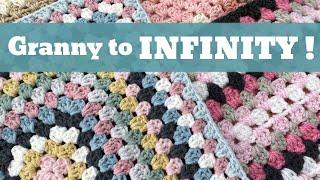 Easy Crochet Blanket Project | Infinity Granny Square | Infinity Granny Rectangle