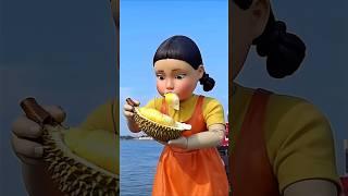 Squid Game Doll Eating Jackfruit  #squidgame2 #funny #Shorts #shortsfeed #viral  #koreandrama