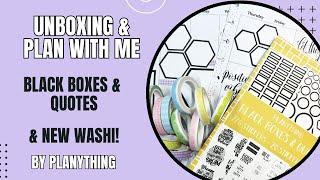 New! Unboxing & Plan With Me | Black Boxes & Quotes by Planything