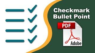 How to add checkmark bullet points in pdf using Adobe Acrobat Pro DC