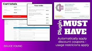 Auto apply coupons based on cart value, url visited or items in the cart for WooCommerce