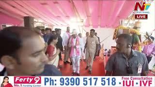 CM KCR Grand Entry at Chandur Public Meet | Ntv