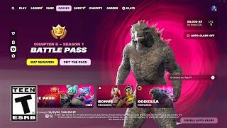 Fortnite Chapter 6 Battle Pass Showcase (Godzilla, Emotes)