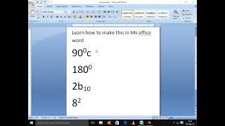 Subscript vs superscript in Microsoft office word