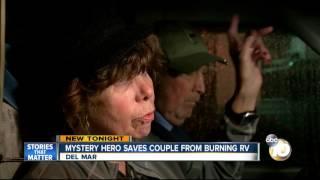 Mystery hero saves couple from burning RV