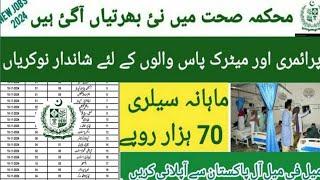 Health Department Jobs 2024| Latest Govt Jobs in Mehkma Health 2024| Professor Amir