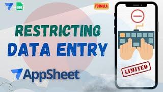 64. How to restrict new data entry | AppSheet