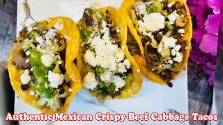 How to make Authentic Mexican Crispy Beef Cabbage Tacos