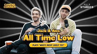ALEX and JACK of ALL TIME LOW spill band secrets in the “WHO’S MOST LIKELY TO” game! | CANDID CORNER
