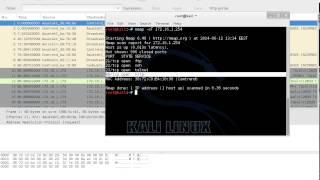 nmap TCP connect() (-sT) scan test and packet analysis with wireshark