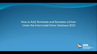 How to add terminate and reinstate a driver under the Intermodal Driver Database IDD