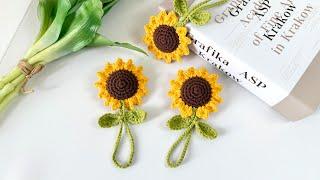 How to make a sunflower keychain with crochet