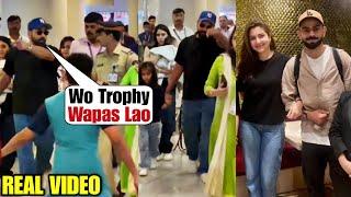 Rohit Sharma received grand welcome in Mumbai airport with ICC Champions Trophy 