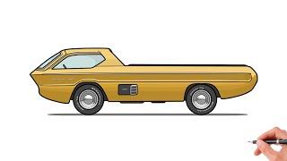 How to draw a DODGE DEORA / drawing dodge deora 1965 car step by step