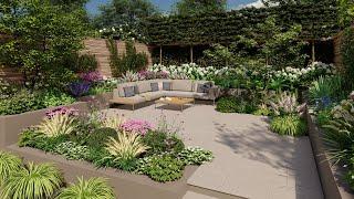 Small Garden Design on Two Levels | 3D Animation