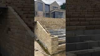 50K Yorkshire stone staircase #stonewalling#bricklaying