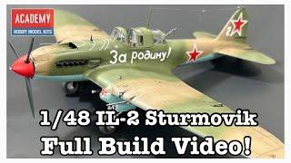 Building the Academy 1/48th Scale IL-2m3 Sturmovik Scale Model Airplane (From Start to Finish!)