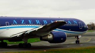 SUPER CLOSE! AZAL Azerbaijan Airlines 767-300ER STEEP TAKEOFF from Berlin Tegel Airport! | 4K-AZ81