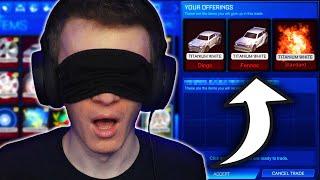 Blind Trading With ALL TITANIUM WHITE Items In Rocket League!