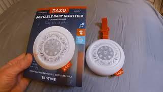 Great review Zazu Portable baby soother. 6 calming sounds. Bedtime.