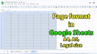 How to set page size in google sheets