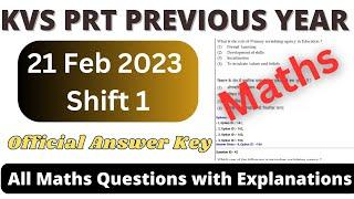 KVS PRT Previous year 21 Feb 2023 shift 1 maths Question || KVS maths Previous year || KVS Maths