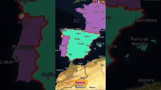 Spain map / Spain journey/ 3D animation map #googleearth #travelmap #spain #mapshorts #maps