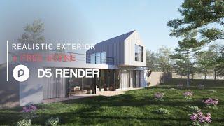 Realistic Exterior Render with D5 Render | Private House 265 | Downloadable Project File Included