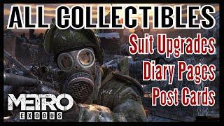 Metro Exodus All Collectibles Diary Pages / Postcards / Suit Upgrades - All 105 Collectibles Metro