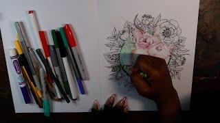 Coloring Happy Holidays ASMR Chewing Gum Sounds