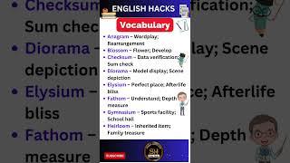 Daily use Important vocabulary words for exam 2024 34 #studyhacks123 #vocabulary #english #shorts