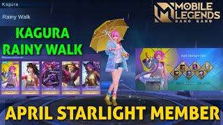 HOW TO GET KAGURA RAINY WALK SKIN | APRIL STARLIGHT MEMBER PERKS MOBILE LEGENDS BANG BANG