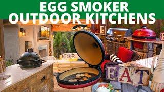 Green Egg & Kamado Joe Grills Built into Outdoor Kitchen (IDEAS)