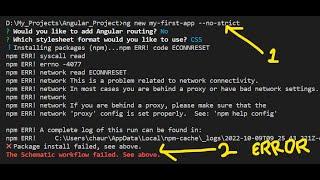 The Schematic workflow failed See above Error in Angular How to Resolve This Error