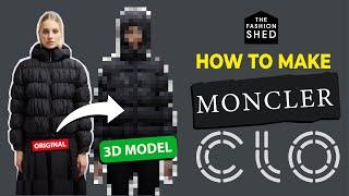 Moncler Jacket in 2 hours Clo3D / MD - Intermediate Tutorial (Free Project Files)