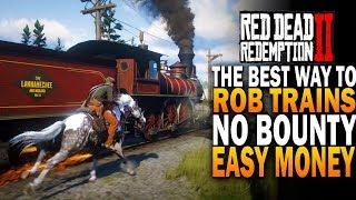 How To Rob Trains & NO BOUNTY! The PERFECT Robbery - Red Dead Redemption 2 Easy Money [RDR2]