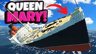 NEW Queen Mary Sinking Ship Survival in Stormworks!