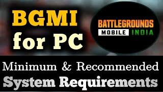 BGMI on PC System Requirements || BGMI PC PC Requirements