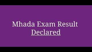 Mhada result 2022 declared  !!!