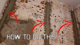 Guides for plaster cement. How to LEVEL and PLASTER a wall.