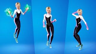 Spider Gwen Skin Showcase | ALL FORTNITE ICON SERIES AND [NEW] TIKTOK EMOTES