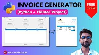 Python Invoice Generator Project for beginners in Hindi| Python Tkinter GUI