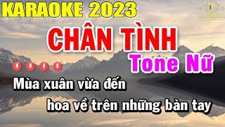 Chân Tình Karaoke Tone Nữ Nhạc Sống 2023 | Trọng Hiếu
