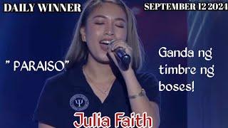 SEPTEMBER 12 2024 | JULIA FAITH | PARAISO | TAWAG NG TANGHALAN | SHOWTIME