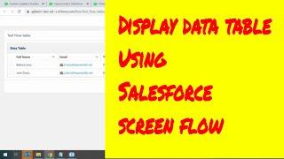Data table in Salesforce flow | Screen flow to display data table | Salesforce screen flow
