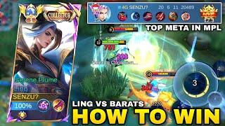 LING VS BARATS - HOW TO WIN WHEN ENEMY PICK HERO META IN MPL?! Best Build Ling Top Global MLBB